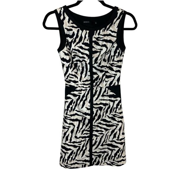 Karen Millen Zebra Print Shift mini Dress Back Cutout NEW - Picture 5 of 16